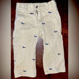 Adorable jack and Jill khaki pants puppy pattern